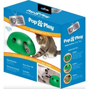 Pets Know Best Pop N Play Interactive Cat Toy – Green Motion Whack-A-Mole Style